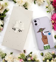 Jüpiter Tasarımlı Kişiye Özel Şeffaf Telefon Kılıfı (Tüm Telefon Modelleri Mevcuttur.) - Hediye Kutulu