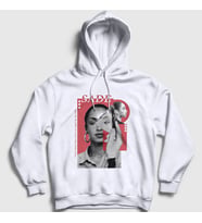 Presmono Unisex Beyaz Angel Müzik Sade Kapüşonlu Sweatshirt 552801tt