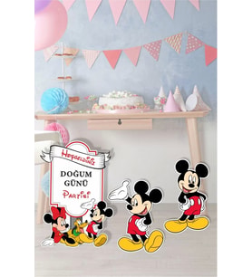 Mickey Mouse Ayaklı Pano Seti