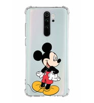 Xiaomi Redmi Note 8 Pro Köşe Korumalı Antişok Kapak Mickey Mouse Tasarımlı Şeffaf  Kılıf
