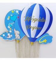 Ahşap Bebek Kapı Süsü Balon Tasarımlı Uv Baskılı-
