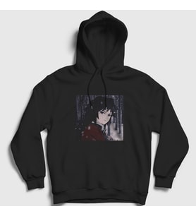 Presmono Unisex Beyaz Winter Giyu Tomioka Anime Demon Slayer Kimetsu No Yaiba Kapüşonlu Sweatshirt 298939tt (Siyah)