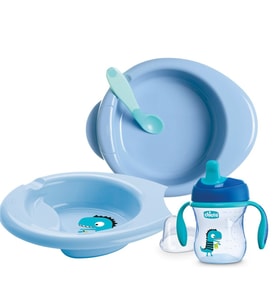Chicco 4 Parça Beslenme Seti +6 Ay - Erkek (Çok Renkli)