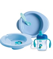 Chicco 4 Parça Beslenme Seti +6 Ay - Erkek (Çok Renkli)