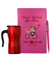 Sevgililer Gününe Özel Defter Kalem & Termos Mug Hediye Seti 30