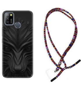 INFINIX Smart 4 5 6 Zero 8 S5 Pro Kılıf Boyun Asklı Rasta Silikon Black Fox 1325