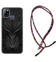INFINIX Smart 4 5 6 Zero 8 S5 Pro Kılıf Boyun Asklı Rasta Silikon Black Fox 1325
