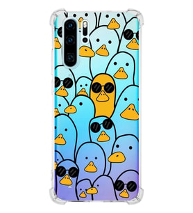 Huawei P30 Pro  Köşe Korumalı Antişok Kapak Duck Tasarımlı Şeffaf  Kılıf