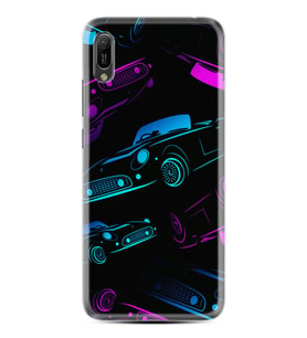 Huawei Y6 2019 Kılıf Silikon Desen Özel Seri Cars Neon 1618