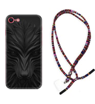 Apple iPhone 5 6 7 8 Plus Se XR Kılıf Boyun Asklı Rasta Silikon Black Fox 1325
