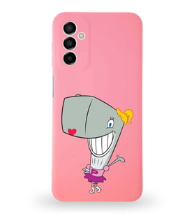 Samsung Galaxy M13 Uyumlu Lansman Kılıf Altı Kapalı İçi Kadife  Pearl Yengeç Tasarımlı  Kapak (Şeffaf)