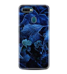 Oppo A5S A15 A16 A54 A55 A73 A74 Kılıf Desemli Silikon Blue Foid 1628