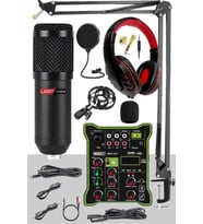 Lastvoice BM800 Functional Paket-1 Stüdyo Mikrofon Ses Kartlı Mikser Kulaklık Stand