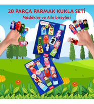 2 Set - 20 Parça Tox Aile Üyeleri ve Meslekler 20 Parça Parmak Kukla T752 T761