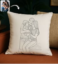 BK Gift Kişiye Özel Line Art Tasarımlı Beyaz Kırlent Yastık-1, Arkadaşa Hediye, Sevgiliye Hediye, Eşe Hediye