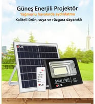 60W Güneş Enerjili Projektör Bahçe Aydınlatma Solar LED DLS (Beyaz)