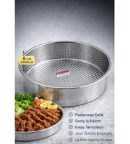 Paslanmaz Çelik Çiğ Köfte Tepsisi 8 CM Derinlik NO :3 ÇAPI: 44 CM