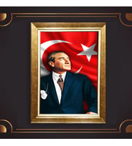 Özel Seri Paspartulu Çerçeveli Atatürk Tablo l70 (Gold)