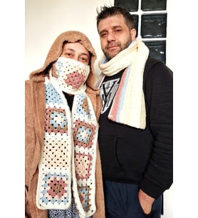 El Yapımı Hediyelik Yünlü Atkı , Tığ İşi Unisex Atkılar , Sevgililer için Çift Atkıları