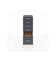Kronos Dolap Tek Raflı 5 Çekmeceli 44x59x134 Çam-Antrasit