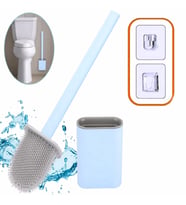Banyo Tuvalet Klozet Temizleme Fırçası + Fırça Tutma Aparatı Silikon Tuvalet Fır