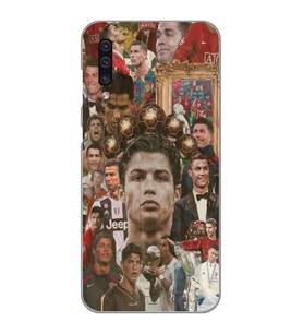 Samsung Galaxy A70 Uyumlu Cristiano Ronaldo Tasarımlı Şeffaf Telefon Kılıfı
