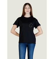 Guess Kısa Kollu Bisiklet Yaka Cepli G Logolu Kadın Siyah T-shirt W6GI17K3037-JBLK