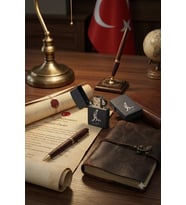 Anlamlı Özel Hediye Mustafa Kemal Atatürk İmzası ve Silüetini Taşıyan Benzinli Çakmak Dolu Gönderim