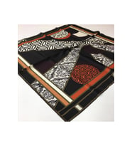 Geometrik Desen Black Seri Twill Eşarp Eşarp Askısı ile Birlikte 90x90 cm Siyah 