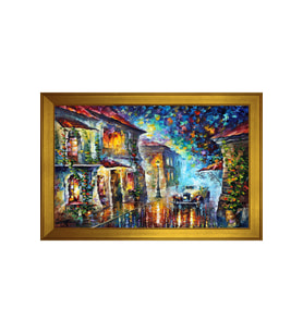 Manzara Temalı Kanvas Tablo 80 x 110 cm Gold Çerçeve