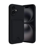 Apple İphone 16 Kılıf Kelvin Kartvizitli Silikon - Siyah