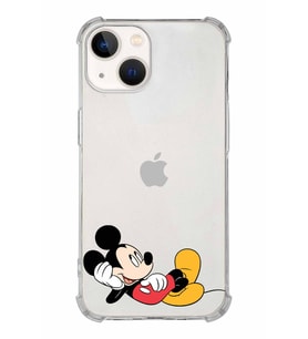 Apple iPhone 13 Uyumlu Köşe Korumalı Antişok  Kapak Mickey Mouse Tasarımlı Şeffaf  Kılıf
