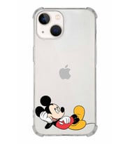 Apple iPhone 13 Uyumlu Köşe Korumalı Antişok  Kapak Mickey Mouse Tasarımlı Şeffaf  Kılıf