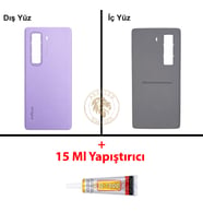 Infinix Hot 50 Pro Plus Mor Uyumlu Arka Kapak + B7000 Yapıştırıcı Arka Cam Batarya Pil Kapağı