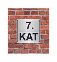 7. Kat  Yazılı Metal Yönlendirme Levhası 15x15 cm