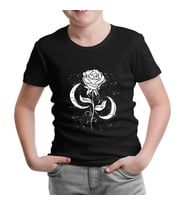 Moons Around a Rose Siyah Çocuk Tshirt