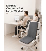 Beylini 220V Elektrikli Sırt Destekli Minder Isıtıcı Termostatlı Kumandalı Ofis Büro Bahçe Ev Koltuk Sandalye El Ayak Sırt Isıtma Minderi 5 Kademeli 35X90 CM