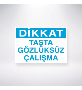 Dikkat Taşta Gözlüksüz Çalışma 21x28 Arkası Yapışkanlı Levha