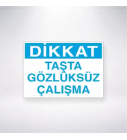Dikkat Taşta Gözlüksüz Çalışma 21x28 Arkası Yapışkanlı Levha