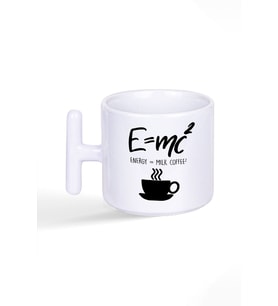 E=mc2 Kimya Eğlenceli Öğrenci Hediye Baskılı T Kulplu Latte Fincan Kupa Bardak