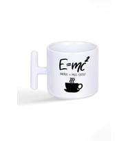 E=mc2 Kimya Eğlenceli Öğrenci Hediye Baskılı T Kulplu Latte Fincan Kupa Bardak