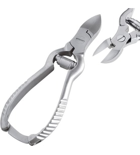 Çift Yaylı Tırnak Makası, 14 cm, Paslanmaz Çelik, Kilit Mekanizmalı, Metalik Gri, MB-TIM-001