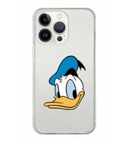 Apple iPhone 13 ProMax Uyumlu Köşe Korumalı Antişok  Kapak Donald Duck Tasarımlı Şeffaf  Kılıf