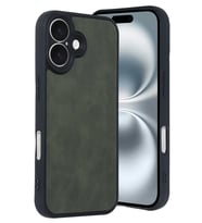 iPhone 16 Kılıf Aras Deri Kapak - Koyu Yeşil