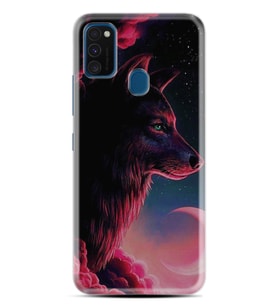 Samsung M21 M22 M23 M30 M31S M32 Kılıf Desenli Silikon Wolf and Moon 1380