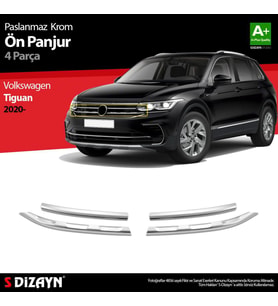 Volkswagen Tiguan Uyumlu Krom Ön Panjur 4 Parça. 2020 Üzeri (Karışık)