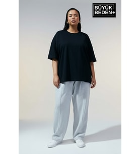 Büyük Beden Kadın Basic Tişört – Pamuklu Düz T-Shirt 3XL-6XL SPR26BTSK10