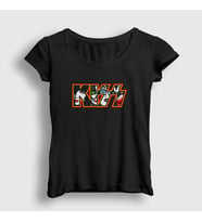 Presmono Kadın Siyah Logo V2 Kiss T-Shirt 91518tt