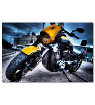 Cakatablo Harley Davidson Sarı Siyah Cruiser Motorsiklet MDF Tablo
