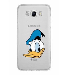 Samsung Galaxy J7 2016 Kapak Donald Duck Tasarımlı Şeffaf Silikon Kılıf